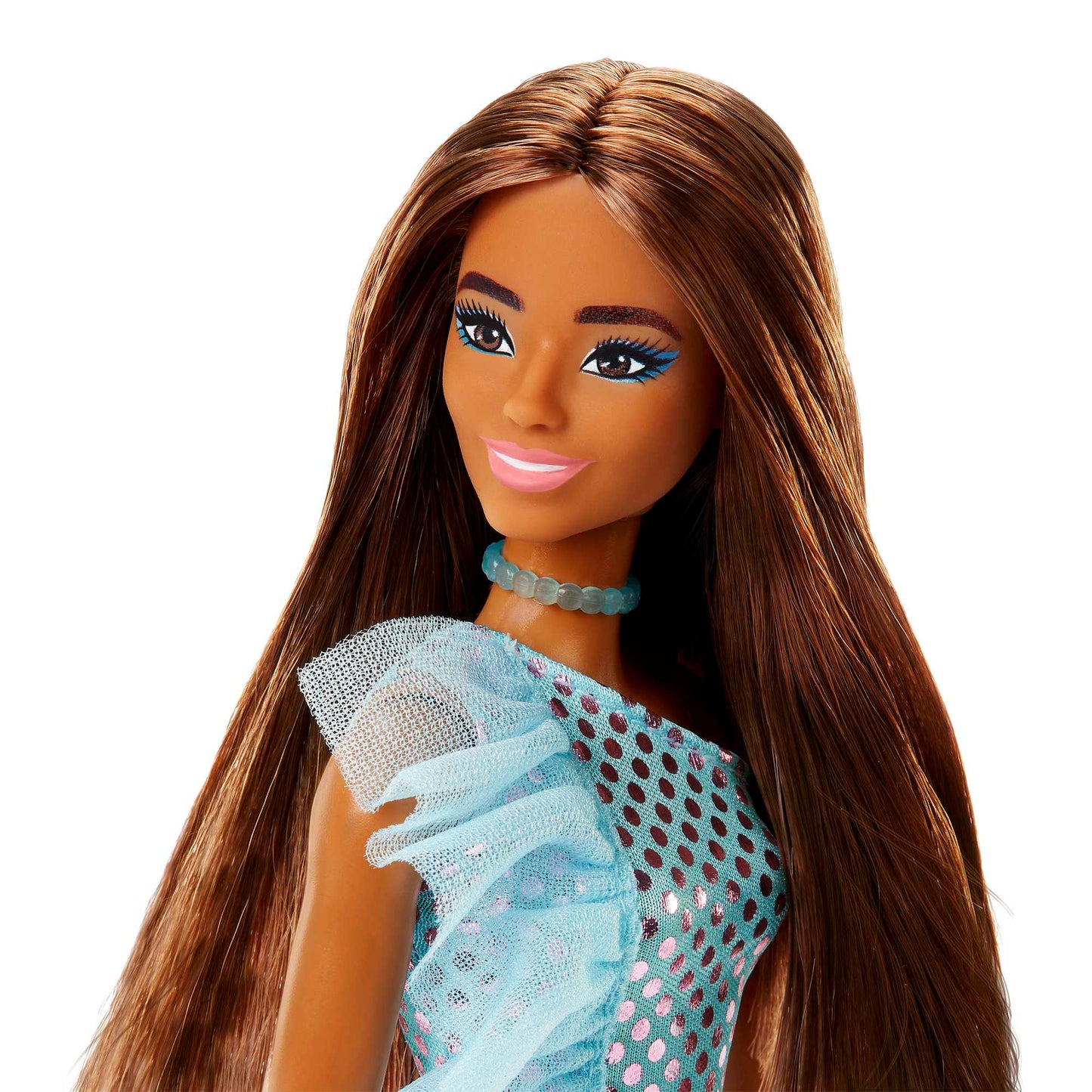 Barbie Fashion & Beauty Muñeca Glitz Vestido de Noche Azul