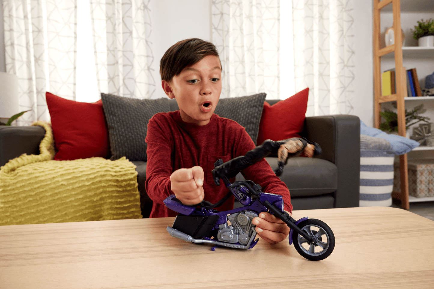 WWE Wrekkin’ Slamcycle Vehicle & Undertaker Action Figure, Toy Morotcycle With Breakaway Parts