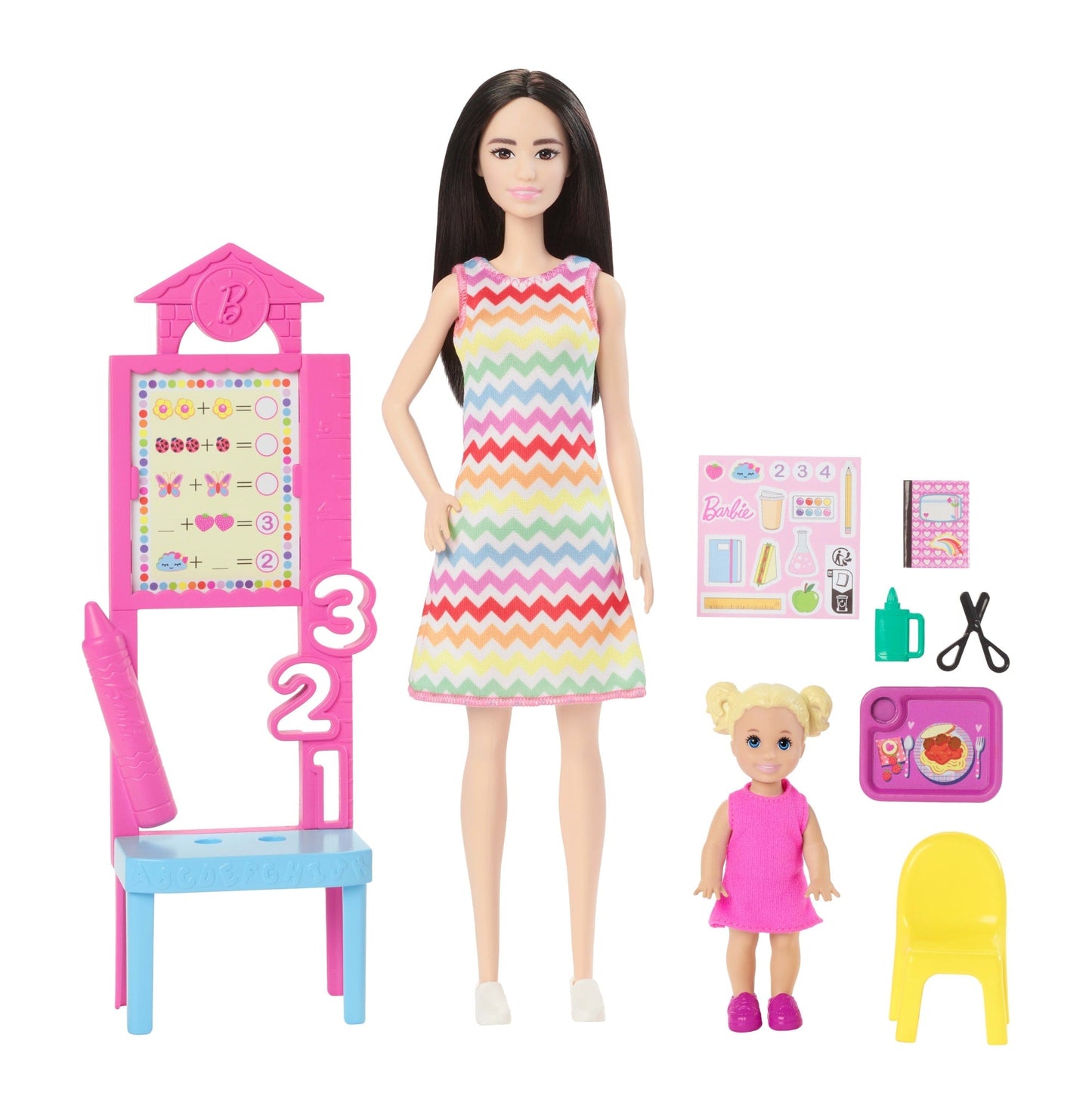 Barbie  Poupée  enseignante, Blonde, Tout-Petit et Accessoires